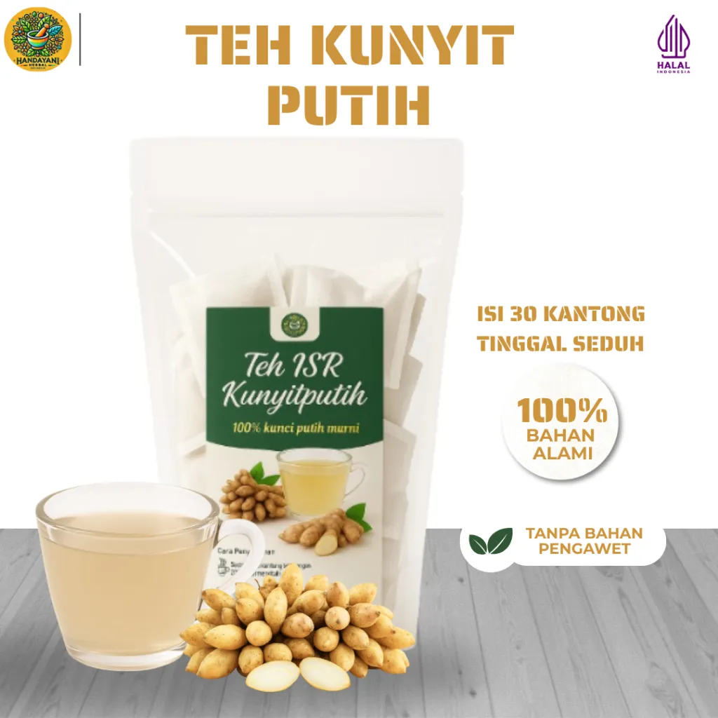 Teh Kunyit Putih  gombyok Rempah 30kantong teh/teh kunci pepet Herbal alami tinggal seduh untuk kesehatan tubuh dan kewanitaan
