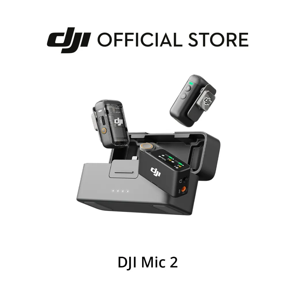 DJI Mic 2 - High-Quality Audio Recording | Intelligent Noise Cancelling | 14-Hour Internal Recording