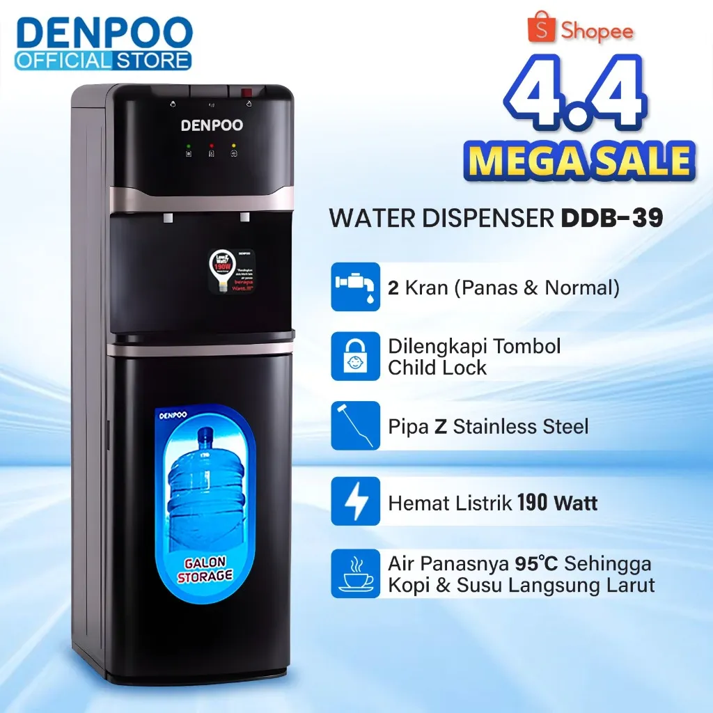 Denpoo Dispenser Galon Bawah DDB 39 ( HOT&NORMAL)