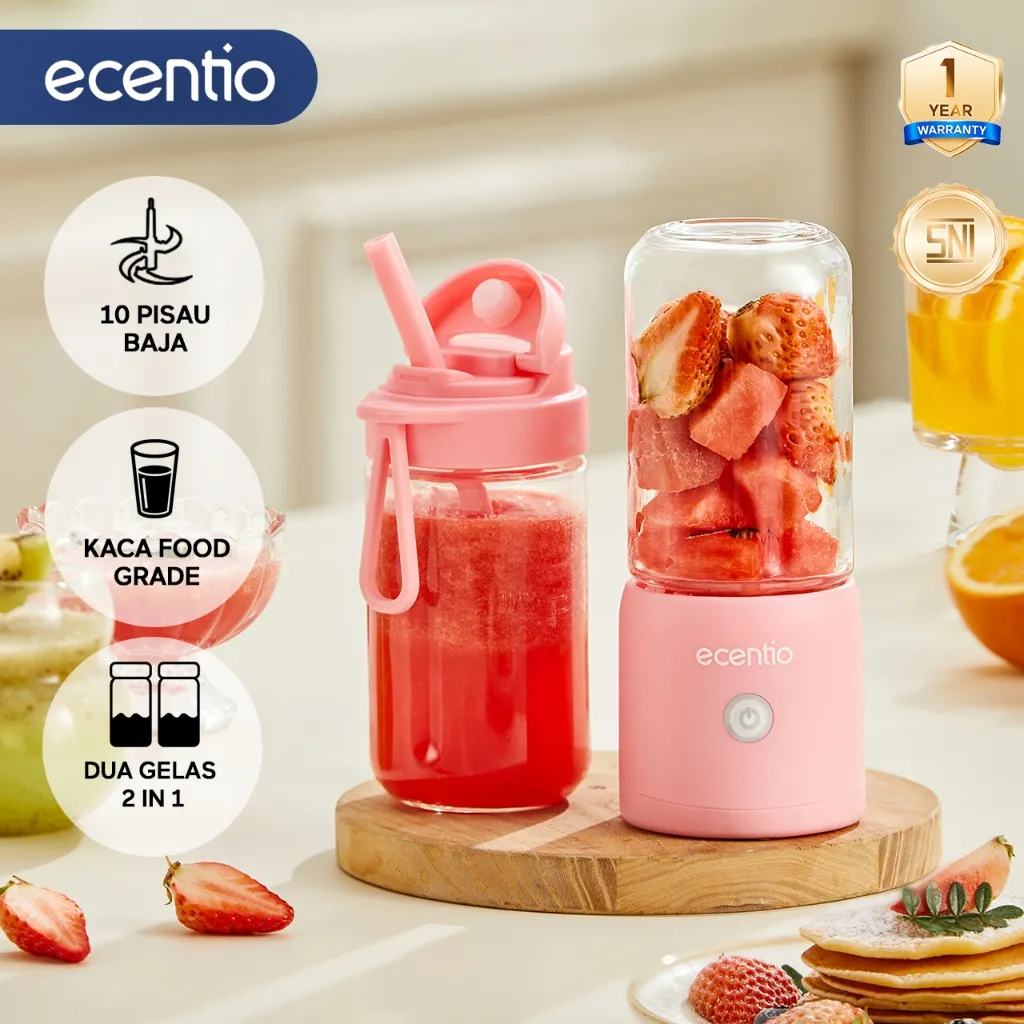 ecentio juicer portable 10 pisau juicer buah tanpa ampas 380ml+380ml blender jus buah juicer hand blender blender jus blender blender kapsul blender mini blender portable