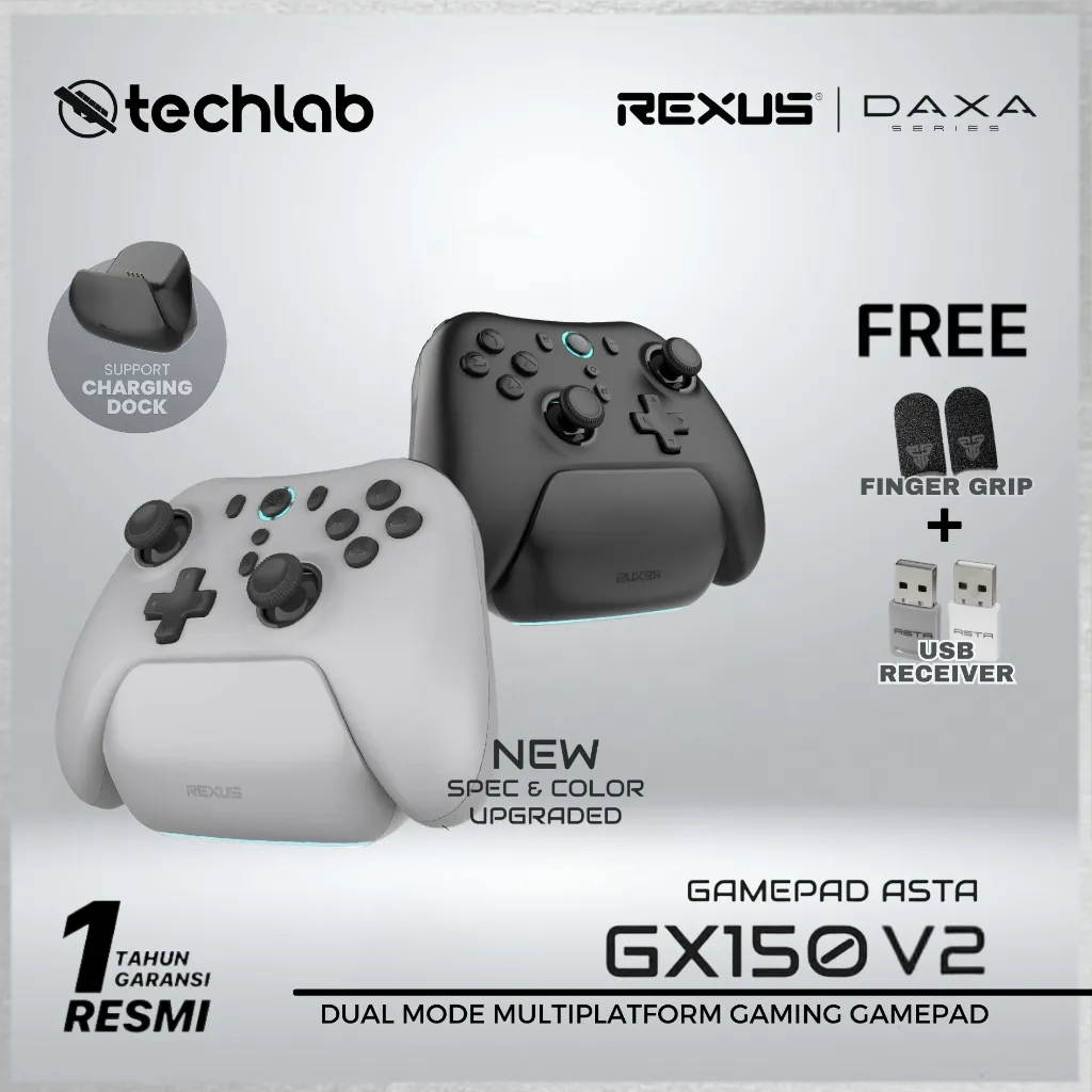 Rexus Asta GX150 V2 / GX-150 V2 Wireless Dual Mode Gamepad Joystick Controller Hall Effect Charging Dock / Docking