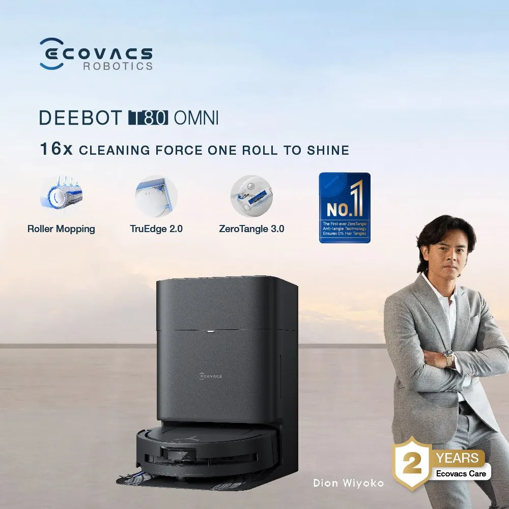 Ecovacs DEEBOT T80 OMNI Robot Vacuum Cleaner Sapu Vacum Pel Vakum Mop