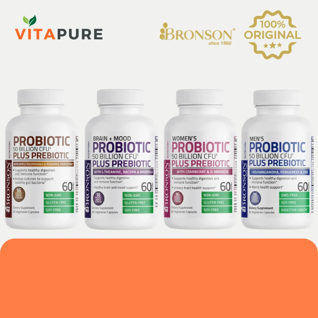 Bronson Probiotic + Prebiotic 50 Billion CFU - 60 Vegetarian Capsules
