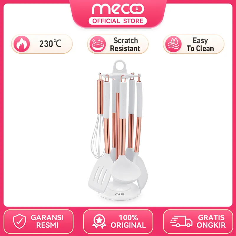 Mecoo Most Aesthetic 6 in 1 Premium Silicone Spatula Set Antibacterial Odorless FDA BPA Free
