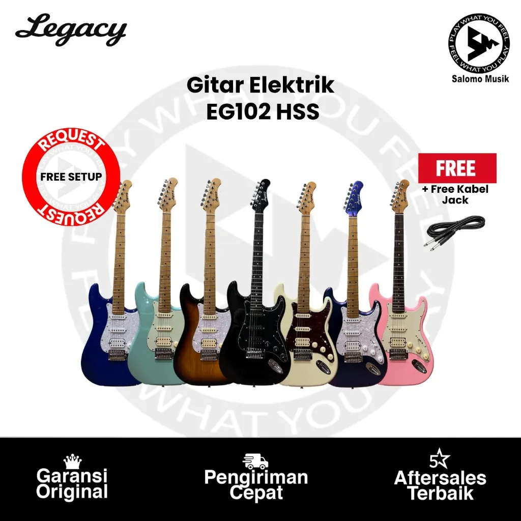 Gitar Elektrik Legacy Strat Style HSS EG102 Original Varian Warna