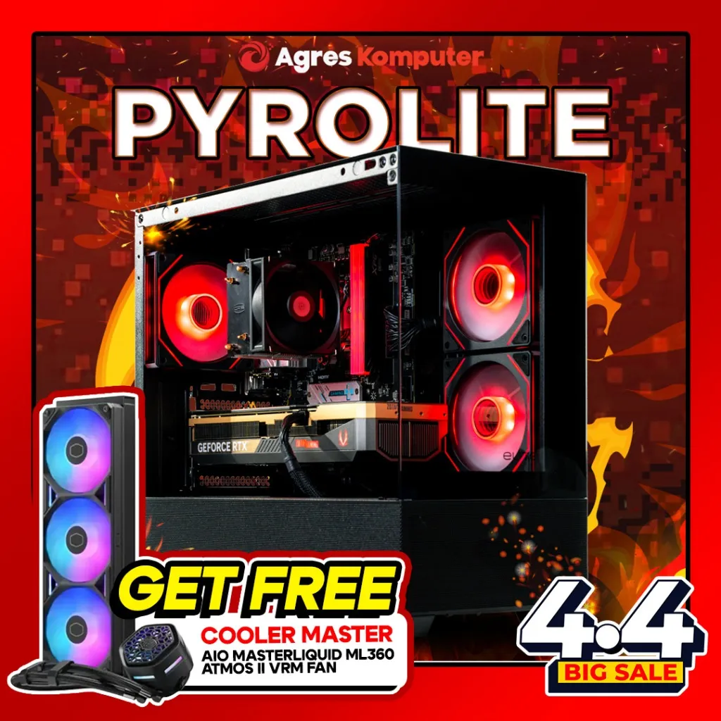 [PROMO 4.4] AGRES PYROLITE PC RYZEN 7 5700X RTX 5060 8GB/ 16GB 512GB RAKITAN PC GAMING