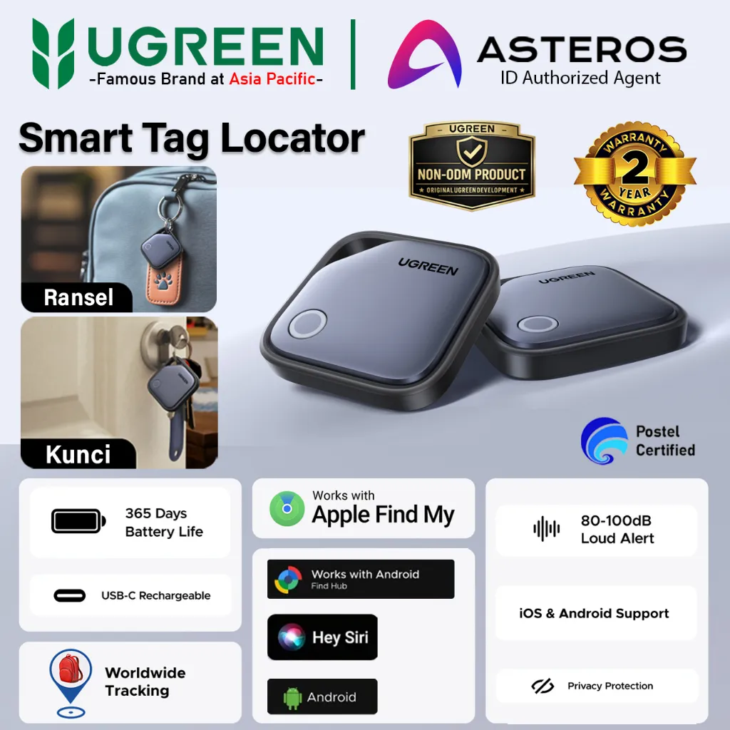 UGREEN Smart Tracker 2-Year Battery Finder Pro Locator Alat Pelacak GPS 75646