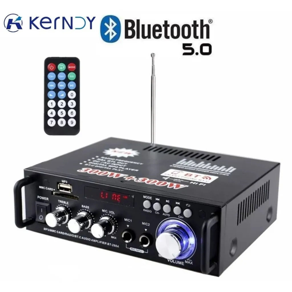 Amplifier BT-298A Bluetooth EQ Audio Amplifier Karaoke Home Theater FM Radio 600W KERNDY amplifier BT298A Original Kerndy
