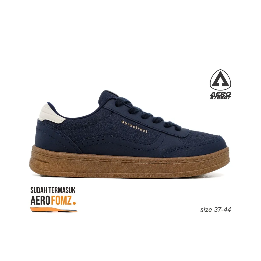 Aerostreet 37-44 Austin Coklat Gum Biru Tua Biru Tua - Sepatu Sneakers Casual