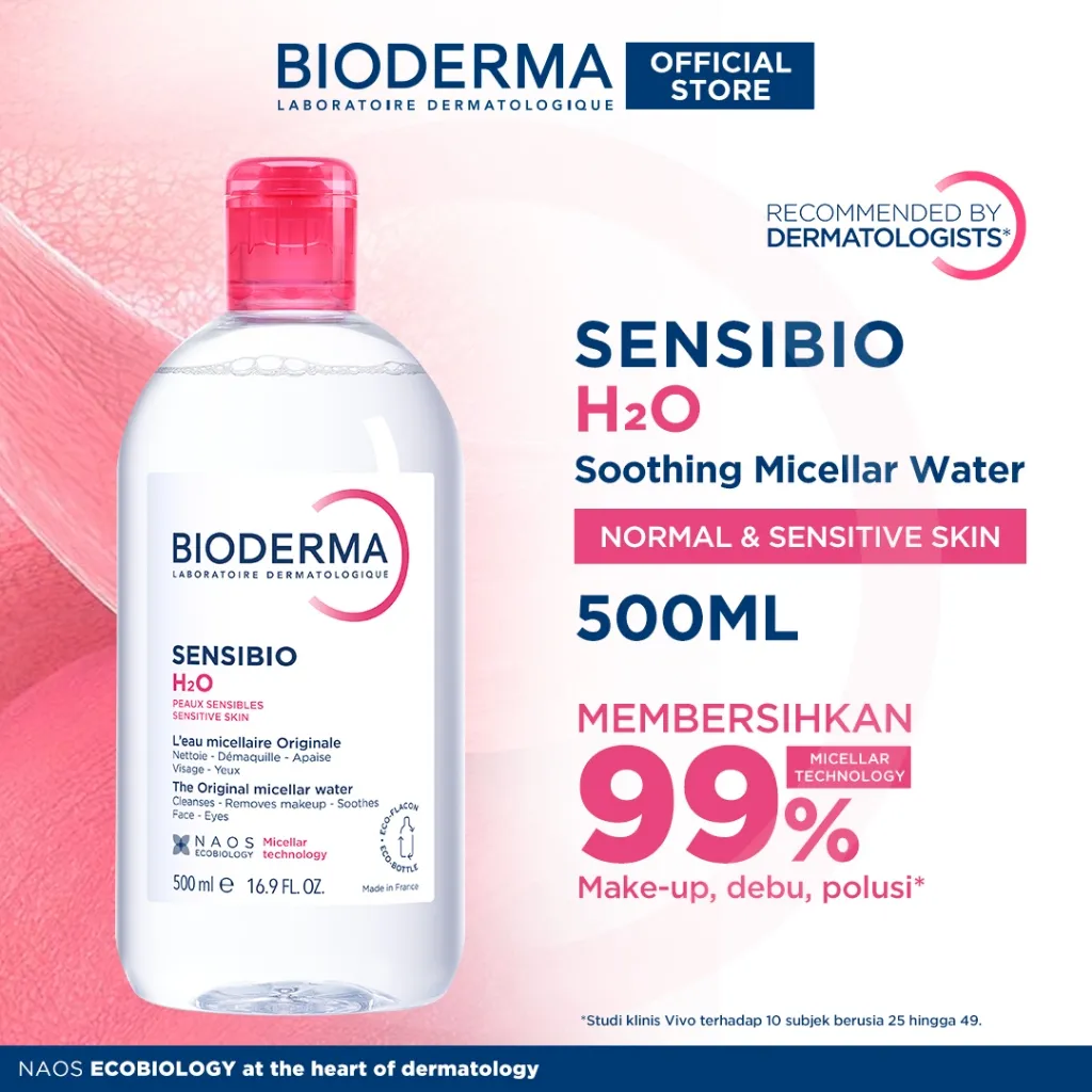 Bioderma Sensibio H2O 500 ml - Micellar Water untuk Semua Jenis Kulit / Kulit Sensitif