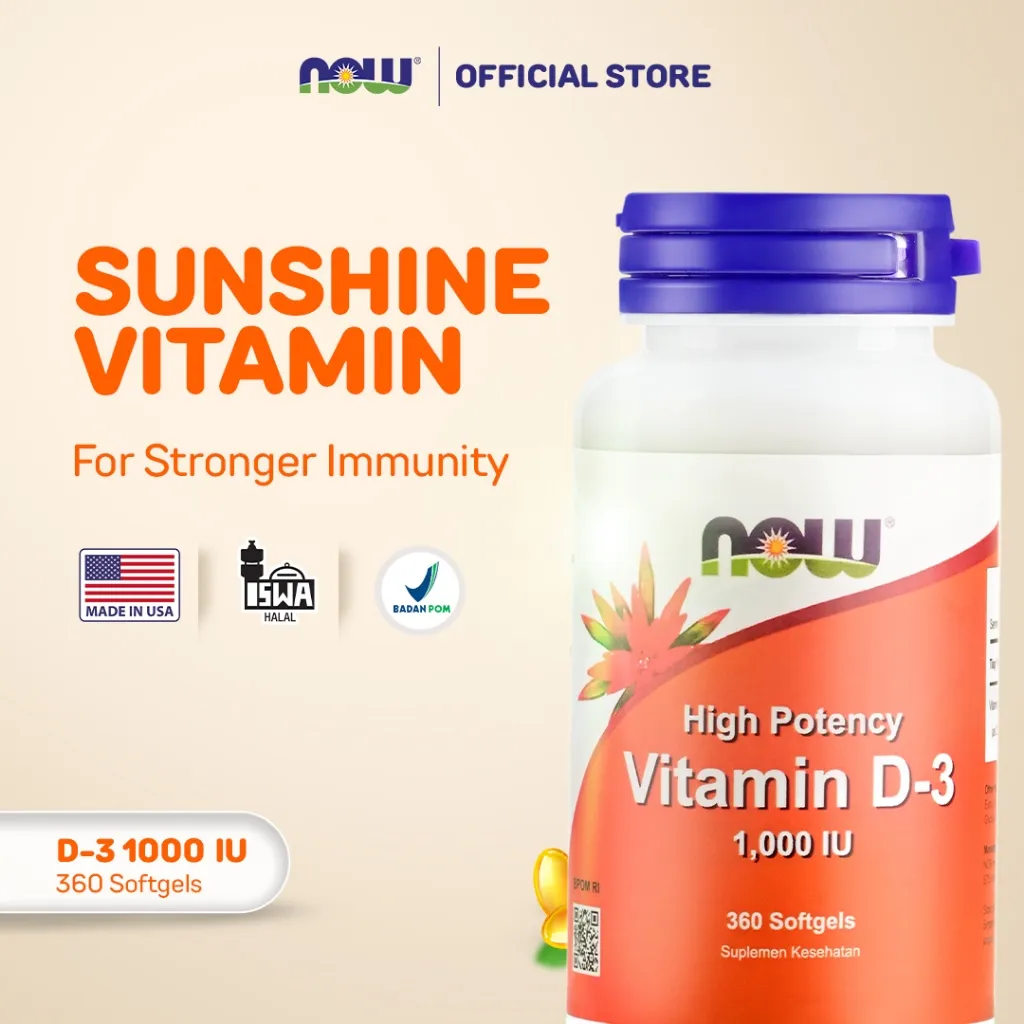 NOW Supplements, Vitamin D-3 1000 IU, 360 Softgels