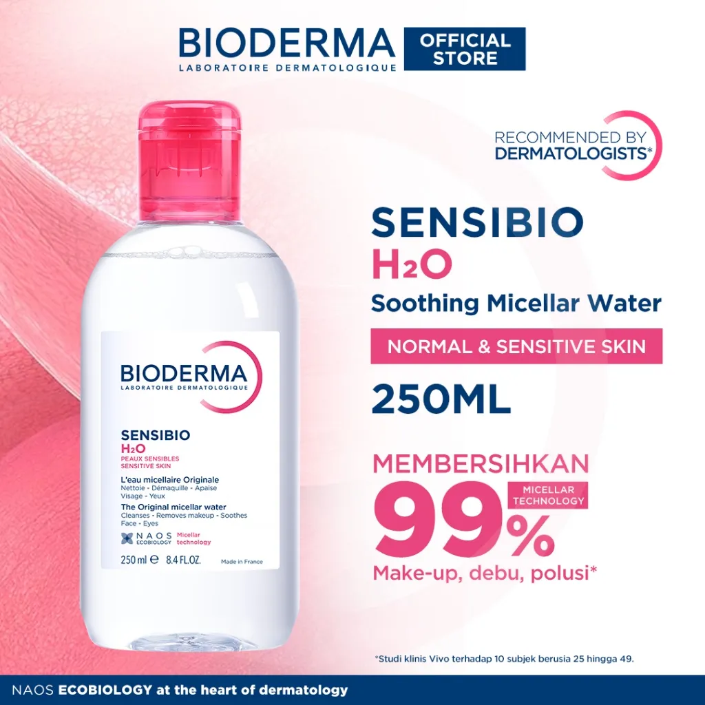 Bioderma Sensibio H2O 250 ml - Micellar Water untuk Semua Jenis Kulit / Kulit Sensitif