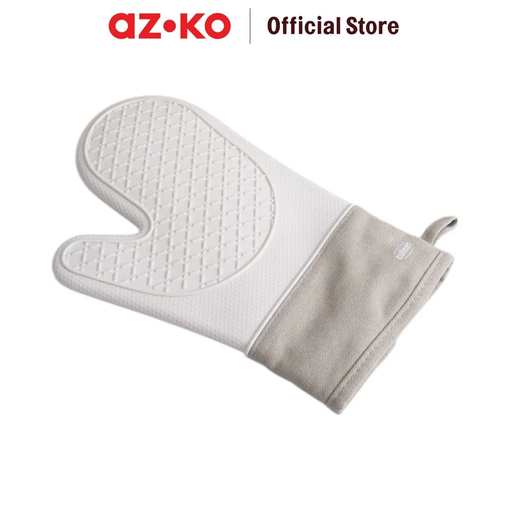 AZKO Culinart Glie Sarung Tangan Oven Silikon - Abu-Abu Oven Mitts Heat Resistant Gloves Set Perlengkapan Dapur