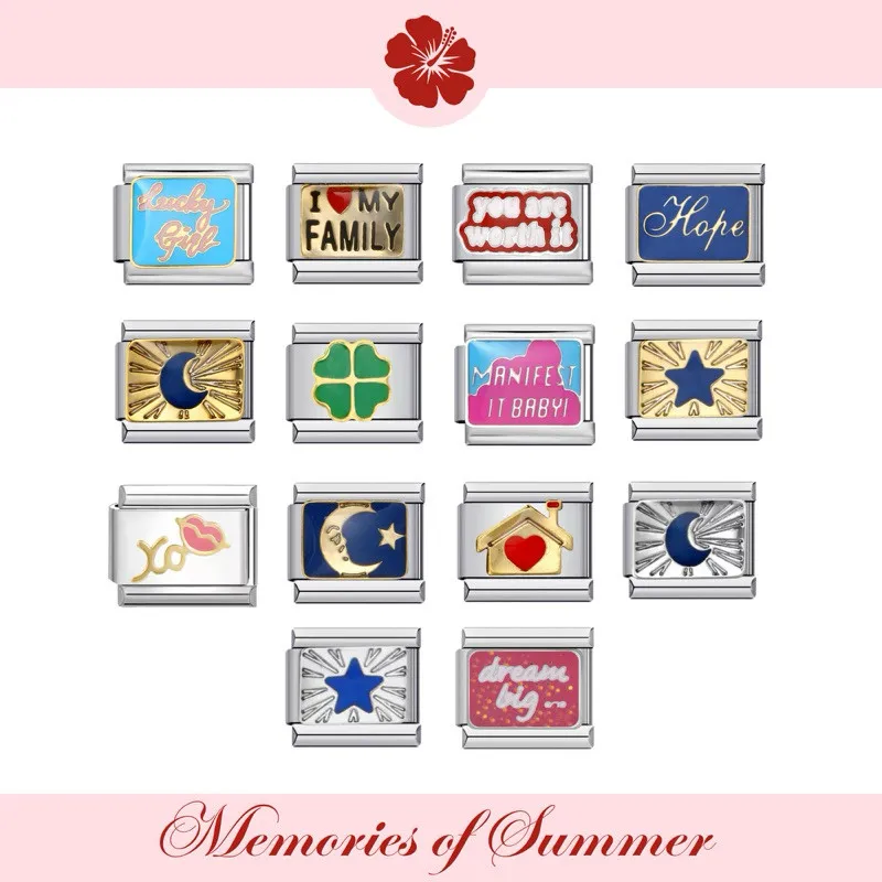 [MoS] Italian Charm Bracelet Stainless Steel Anti Karat – Manifest It Baby – Italian Charms Gelang Aksesories Vintage