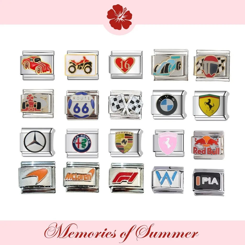 [MoS] Italian Charm Bracelet Stainless Steel Anti Karat – F1 Series– Italian Charms Gelang Aksesories Vintage