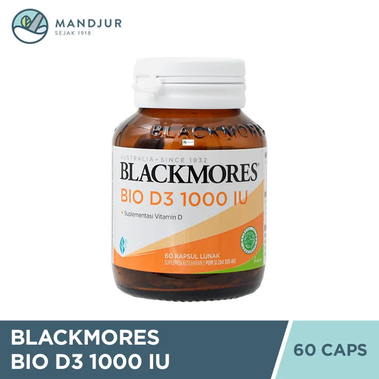 Blackmores Bio D3 1000 IU 60 Kapsul - Suplemen Vitamin D 1000 IU