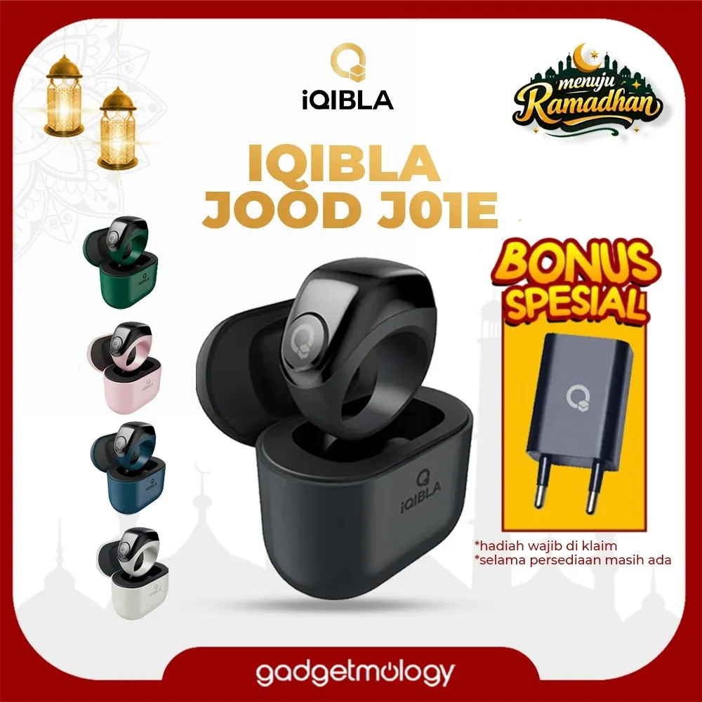 IQIBLA JOOD J01E Zikr Ring  Smart Tasbih Digital With Docking Charging Cincin Zikir Counter Tasbeeh OLED Display Original