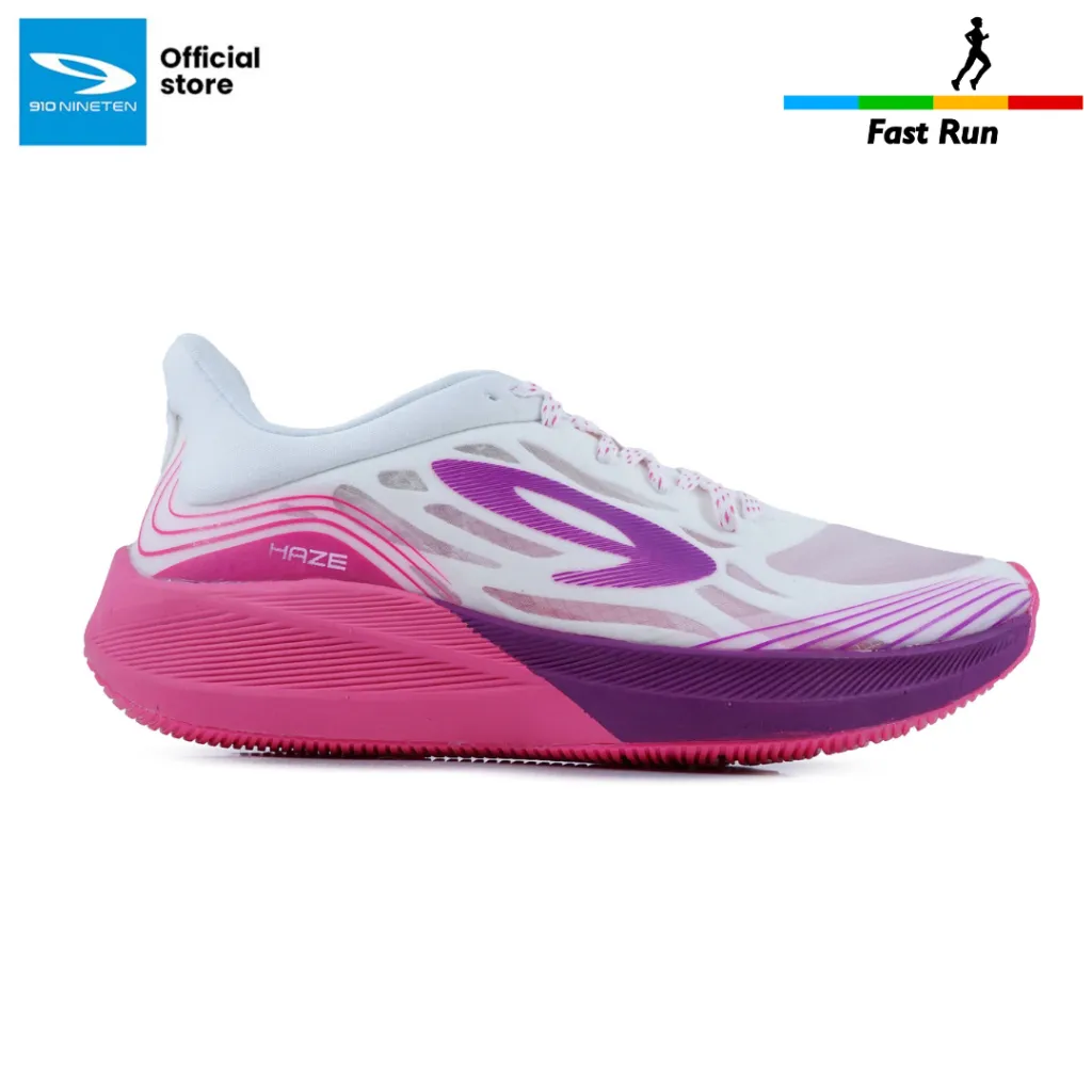 910 Nineten Haze Vision 1.0 Sepatu Lari - Putih/Ungu/Merah-muda