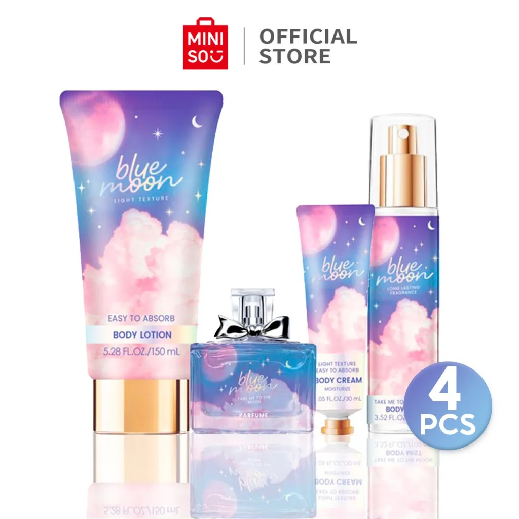 MINISO Parfum Paket 4pcs Set Parfum Wanita + Hair Body Mist + Body Lotion + Hand Cream Hadiah Hari Valentine