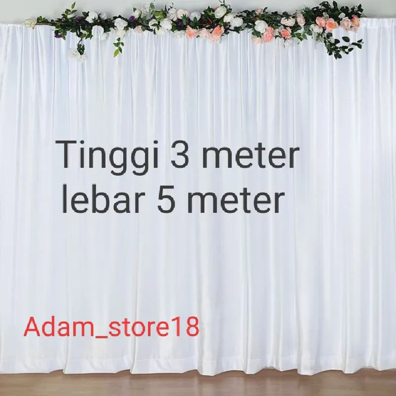 Tinggi 3  meter lebar 5 meter Background / Backdrop / pesta / tirai hajatan / dekorasi / backdrop khitanan /aqiqah