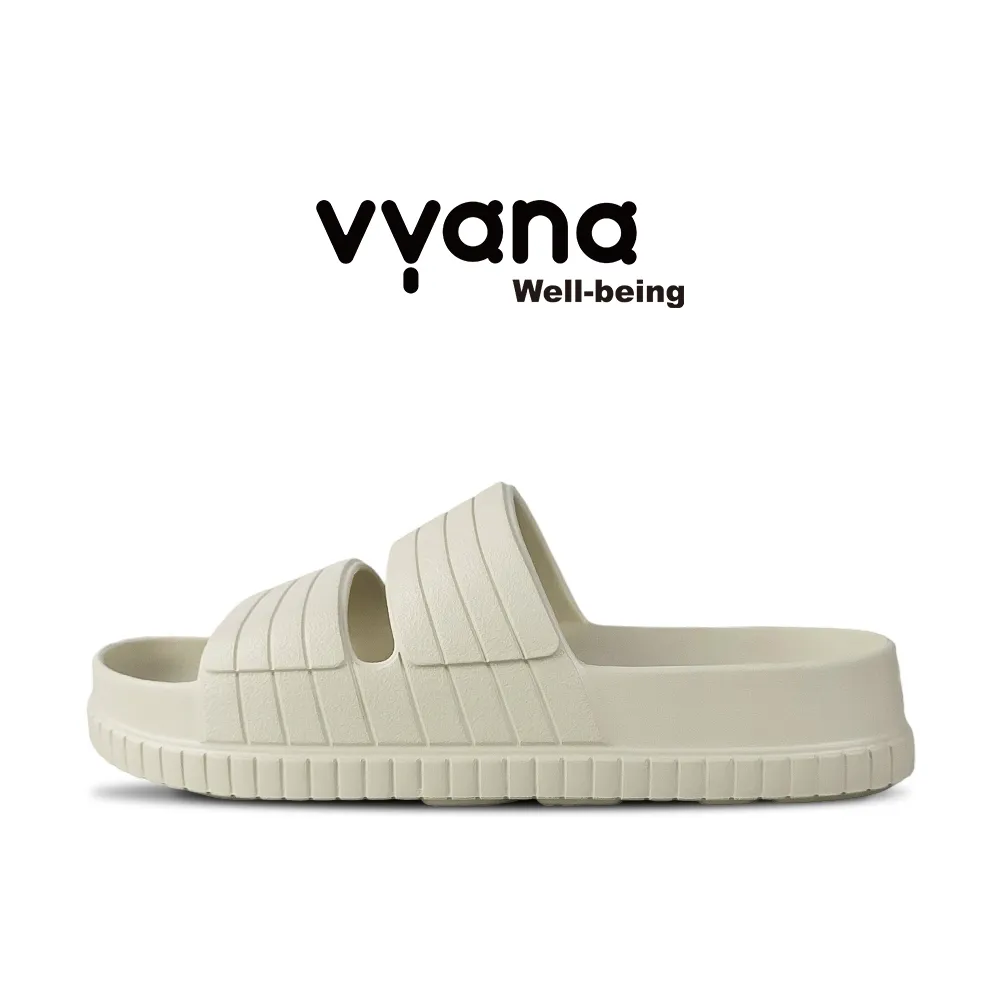 VYANA Flow Sandal Ortopedi EVA, Flat Foot Friendly - Pria Wanita, Dukungan Lengkung Kaki—Abu hangat