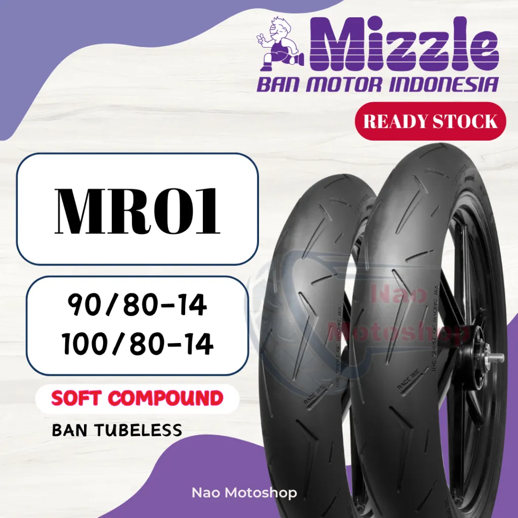 BAN MIZZLE MR01 MR 01 90/80 RING 14 BAN DONAT MATIC TUBELESS RACING SOFT COMPOUND | BAN BEAT VARIO SCOOPY