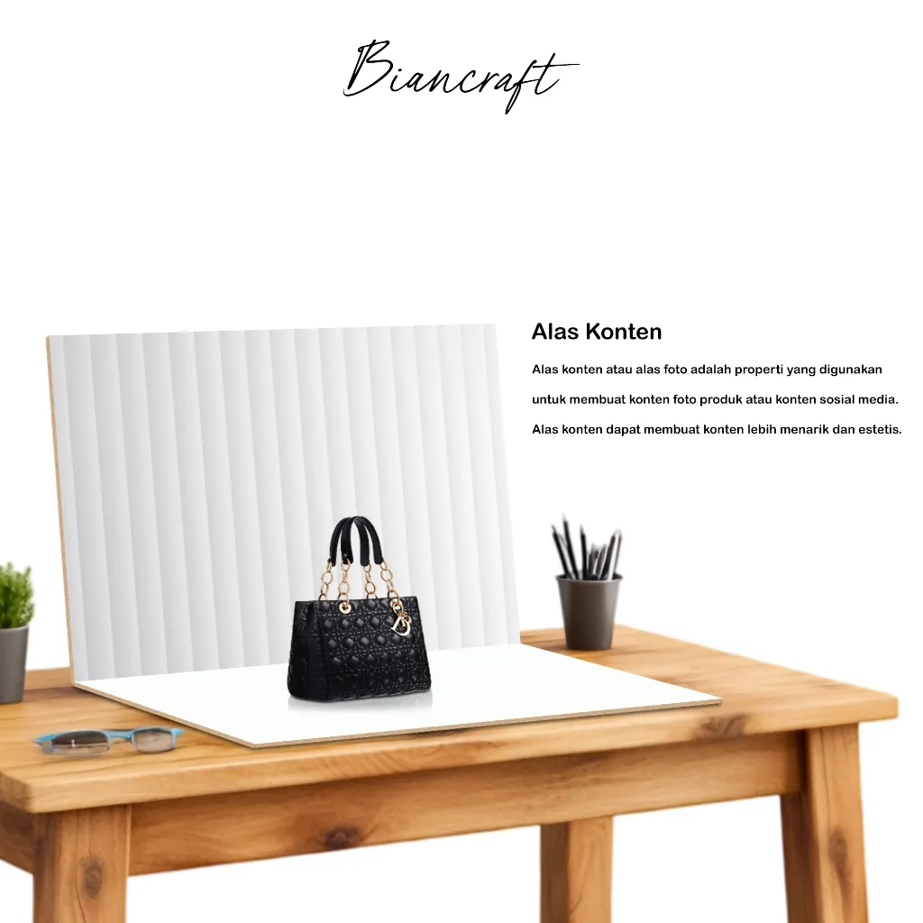 Biancraft -  Alas Konten Foto Property Background Lipat Putih Matte Aesthetic 30x45cm