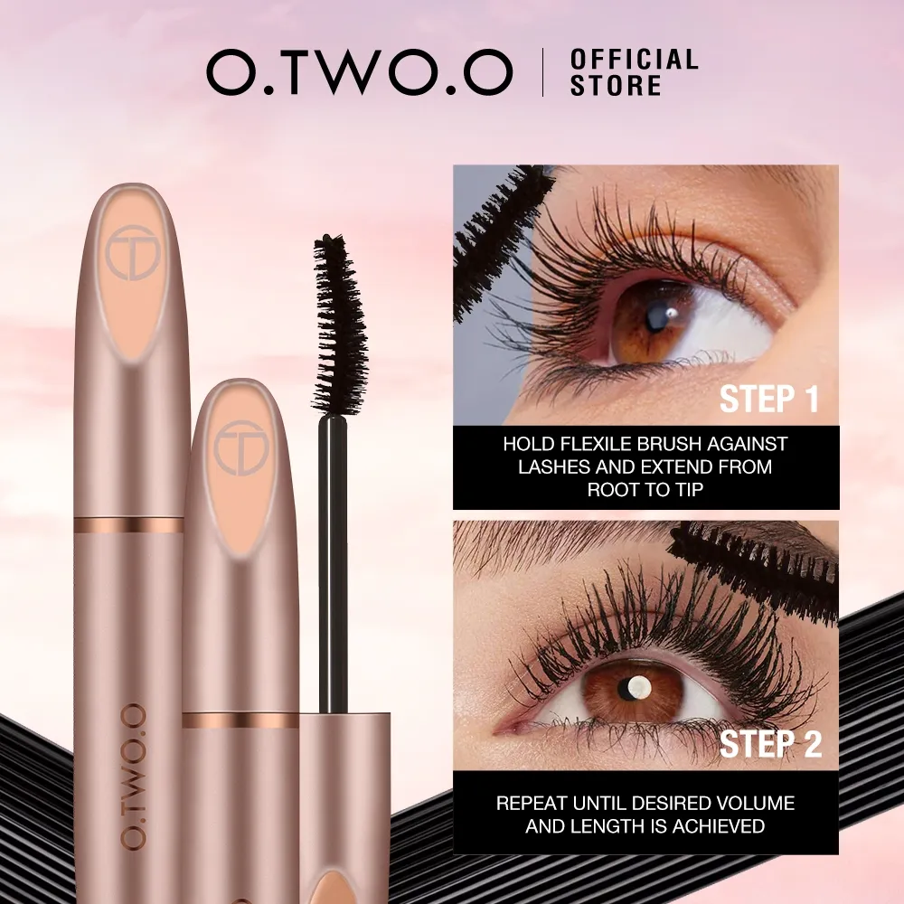 O.TWO.O Mascara 3D Black Curl Waterproof Long Lasting Eye Makeup