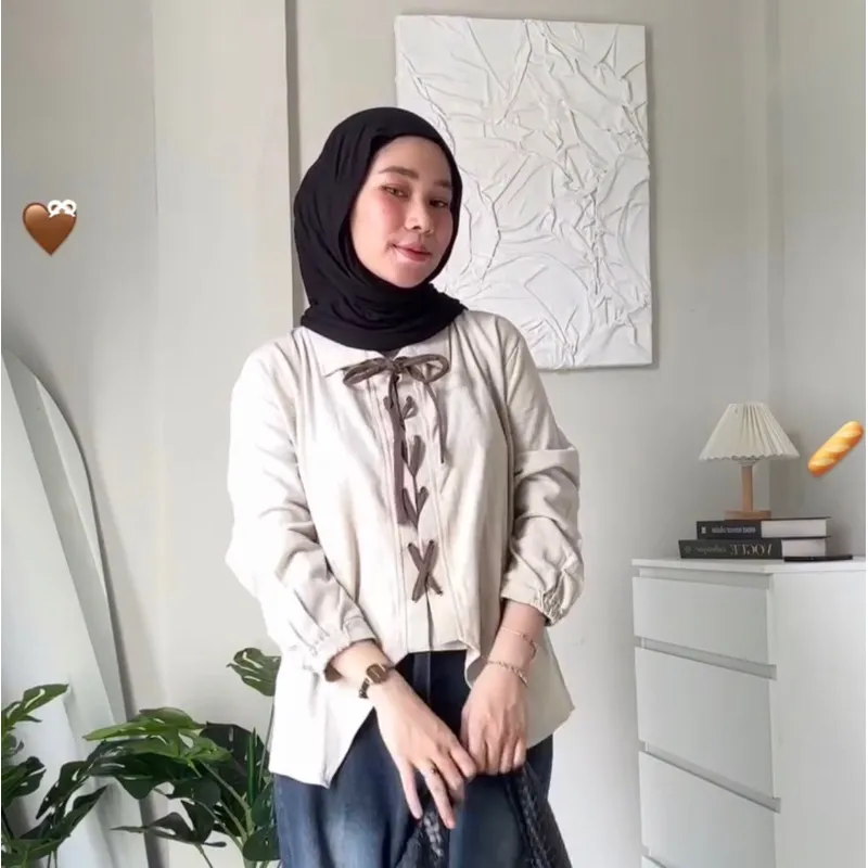 Narin Shirt By Fabeclothes - Kemeja Wanita - Atasan Wanita ( Bisa pilih size )