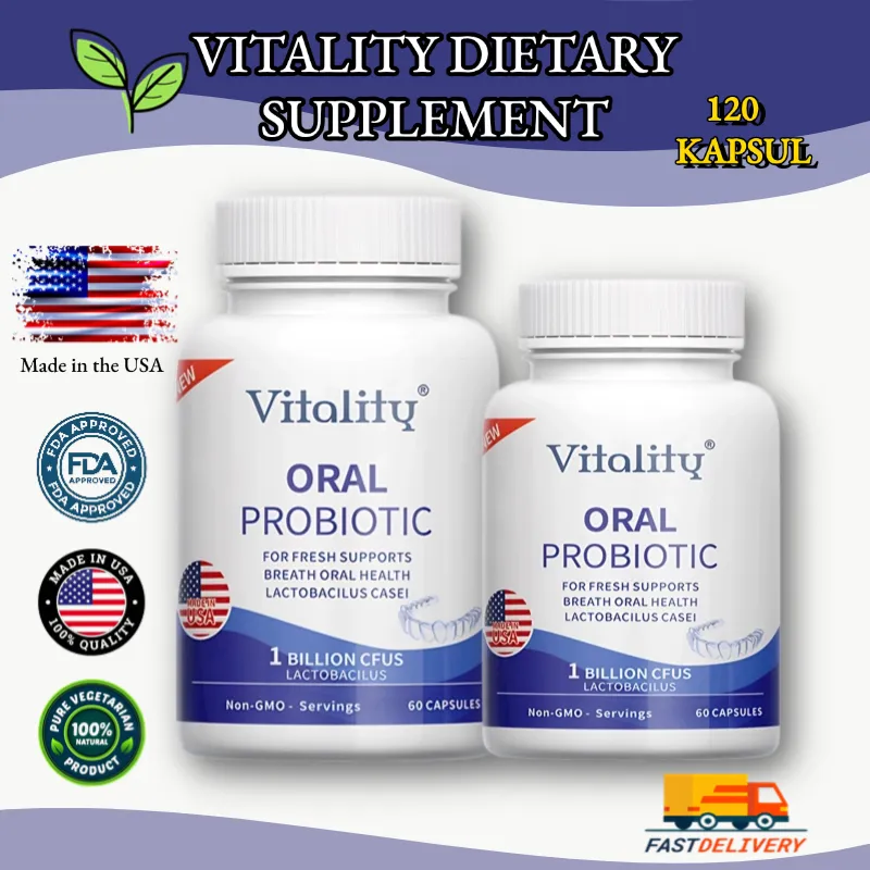 Probiotik Oral, Mengatasi Bau Mulut, Mengurangi Masalah Kesehatan Mulut, 60 Kapsul