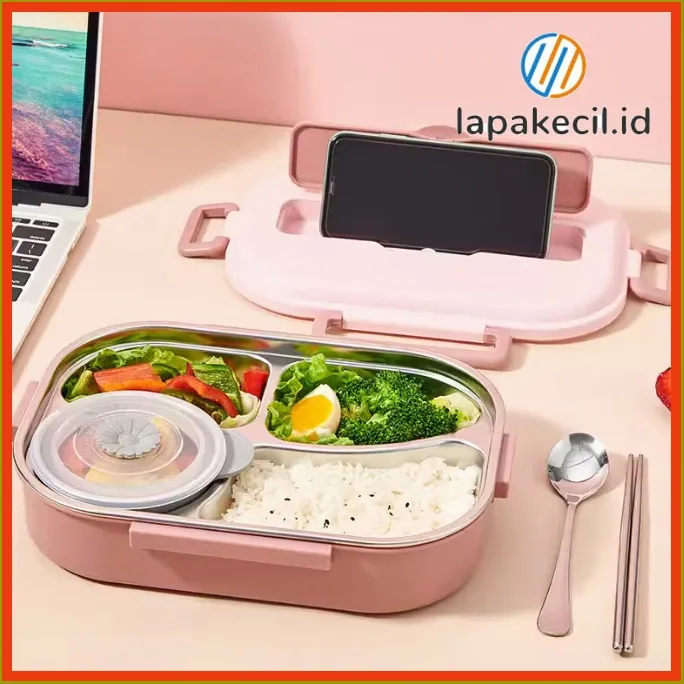Kotak makan 3/4 Kotak makan stainless steel food grade/Kotak makan dengan 3/4 sekat 1000ml