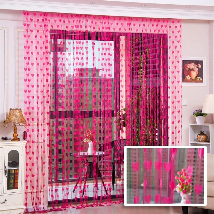 Tirai Benang Motif Love 100x200cm / Tirai Benang Pintu Dan Jendela Motif Love / Tirai Pintu Motif Love - Q1 Friendly Mattindo
