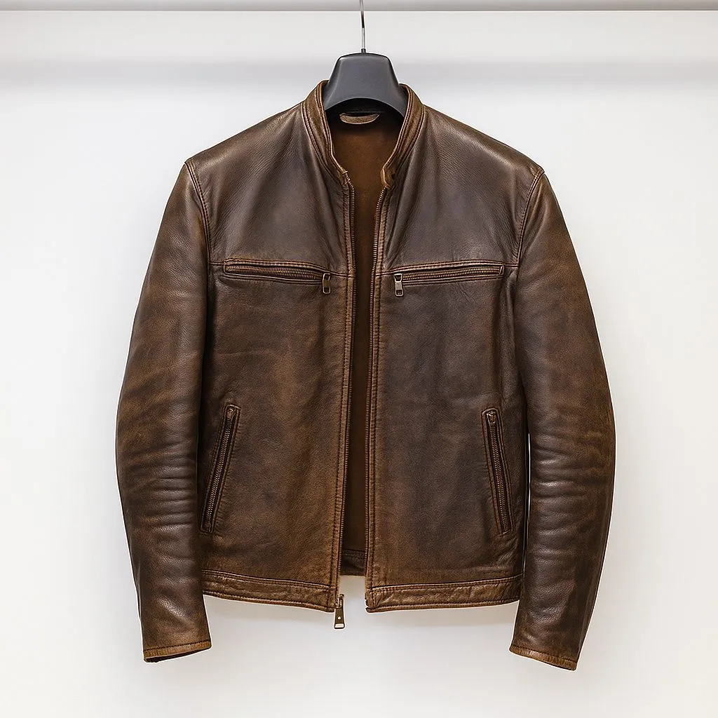 JAKET KULIT ASLI DOMBA SPINIL SUPER VINTAGE