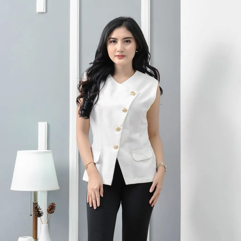 Ailee Vest - vest premium rompi wanita / top rompi semiwoll korean style kekinian