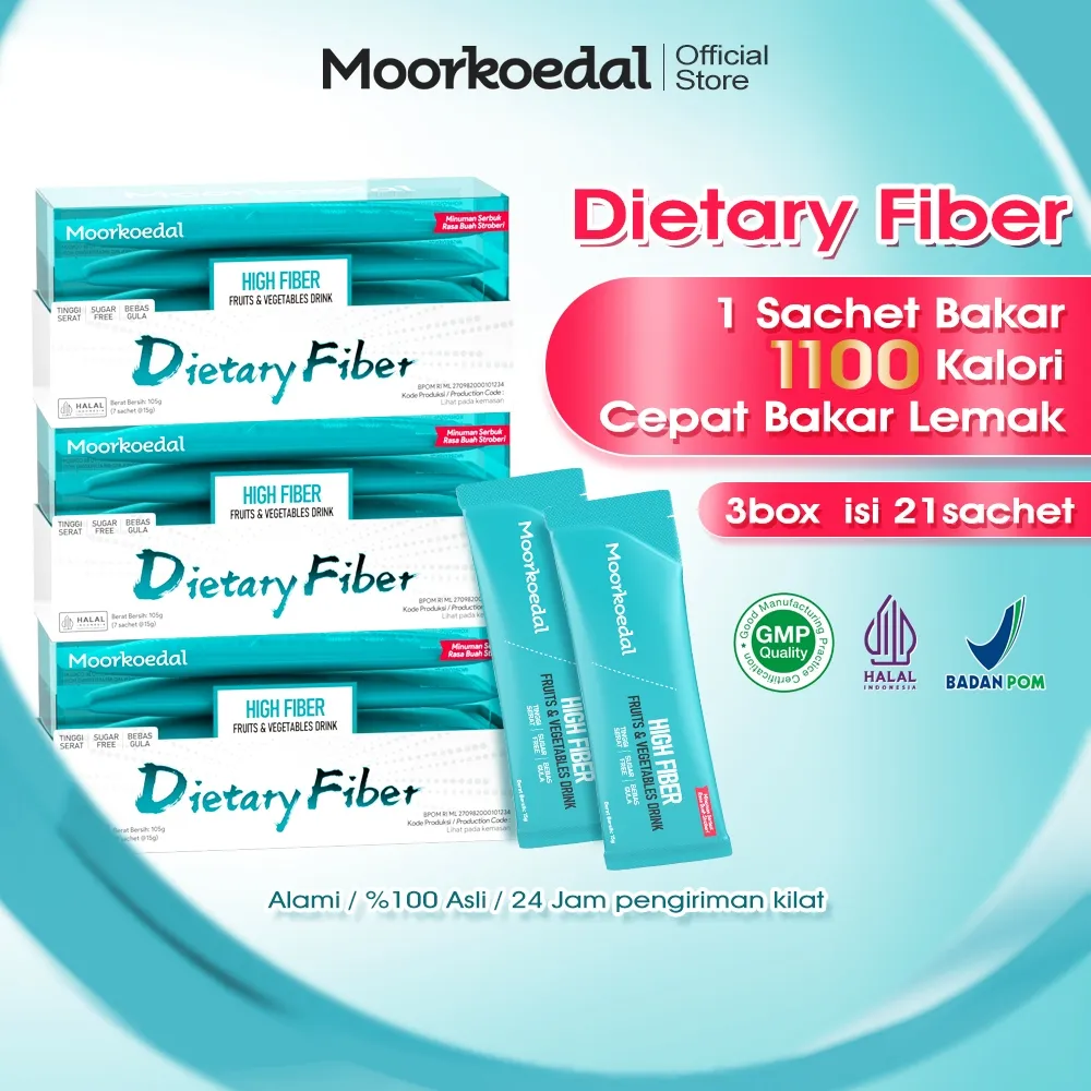 MOORKOEDAL Fiber Drink 21 Sachet Dietary fiber Minuman Serat Makanan Slimming Detox Pembersihan usus