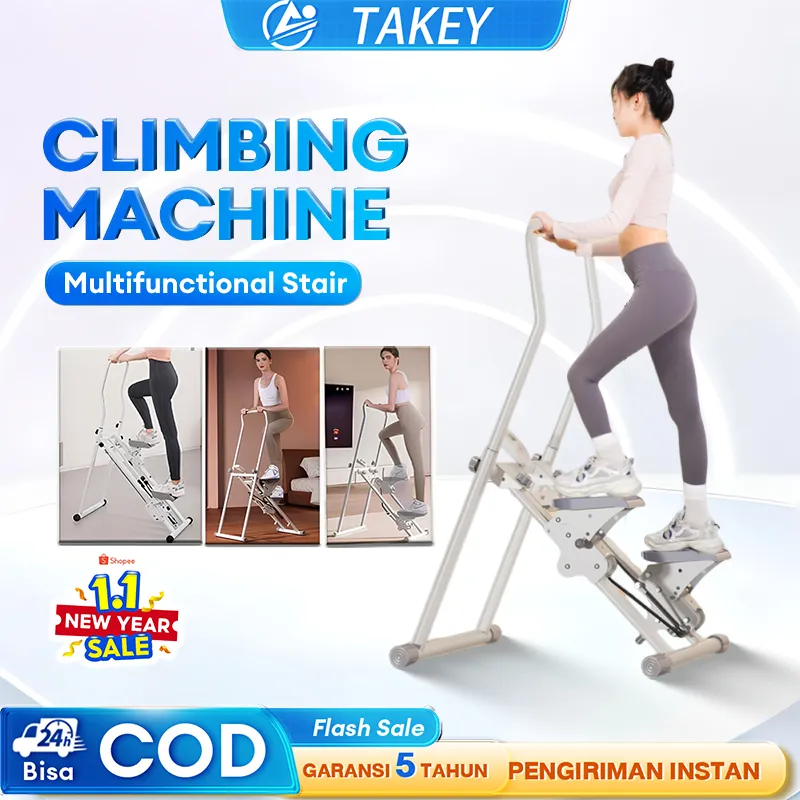 TAKEY  Mesin Panjat Steper Panjat Tangga Pendaki Kardio Lipat Peralatan Kebugaran