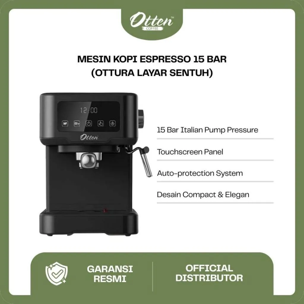 MESIN KOPI ESPRESSO - OTTURA Layar Sentuh 15 Bar - Touch Screen Otten Coffee Machine