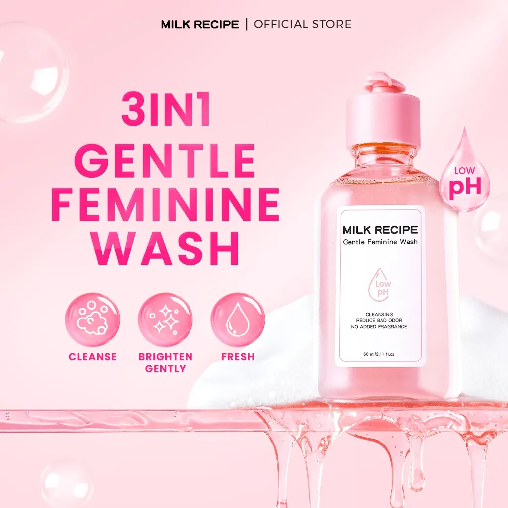 Milk Recipe Gentle Feminine Wash - Pembersih Kewanitaan untuk Mengurangi dari Bau dan Keputihan mencerahkan area kewanitaan