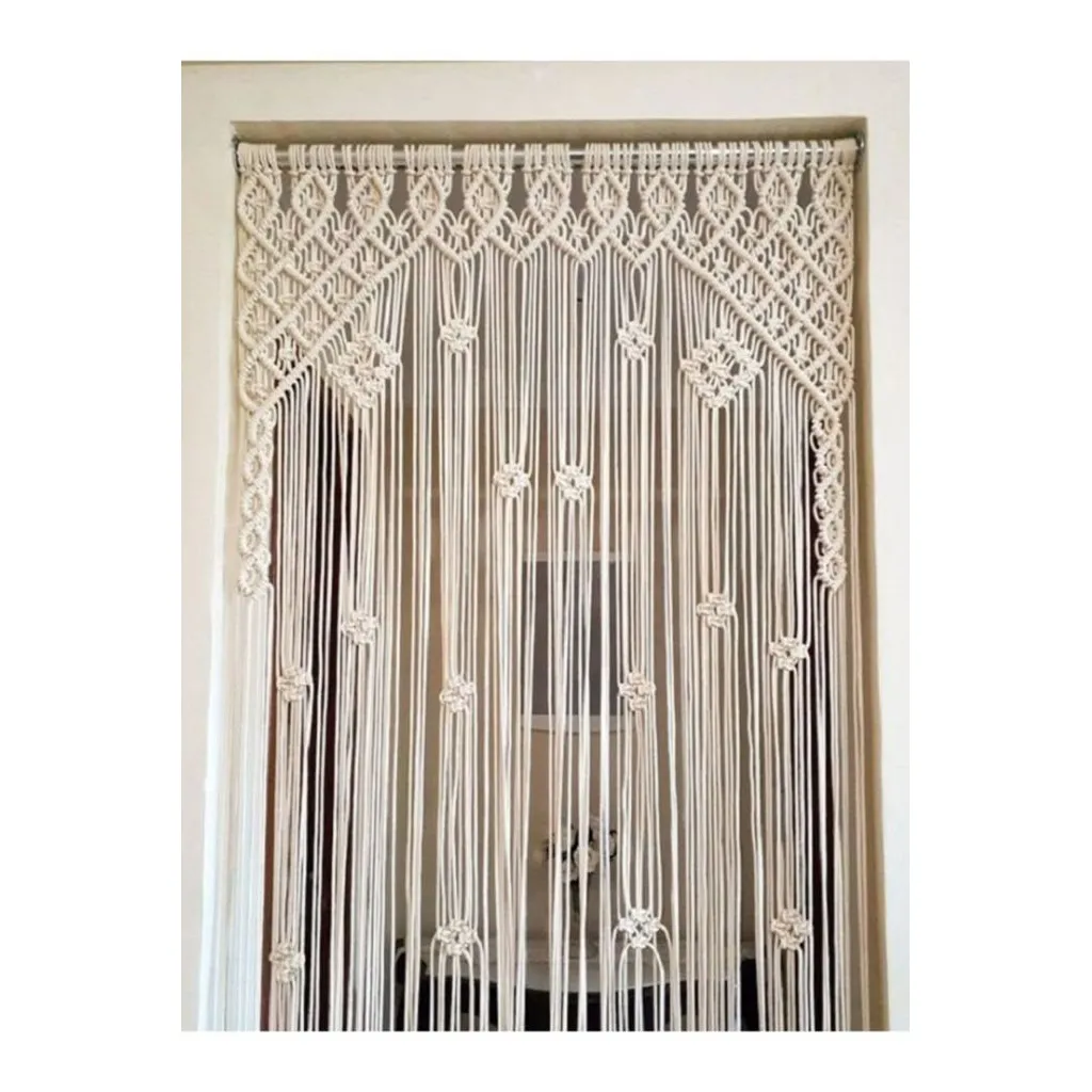 Tirai Macrame Aesthetic Tirai Pintu Jendela Tali Katun Premium Curtain Desain Elegan Tassel  Dekorasi Cantik