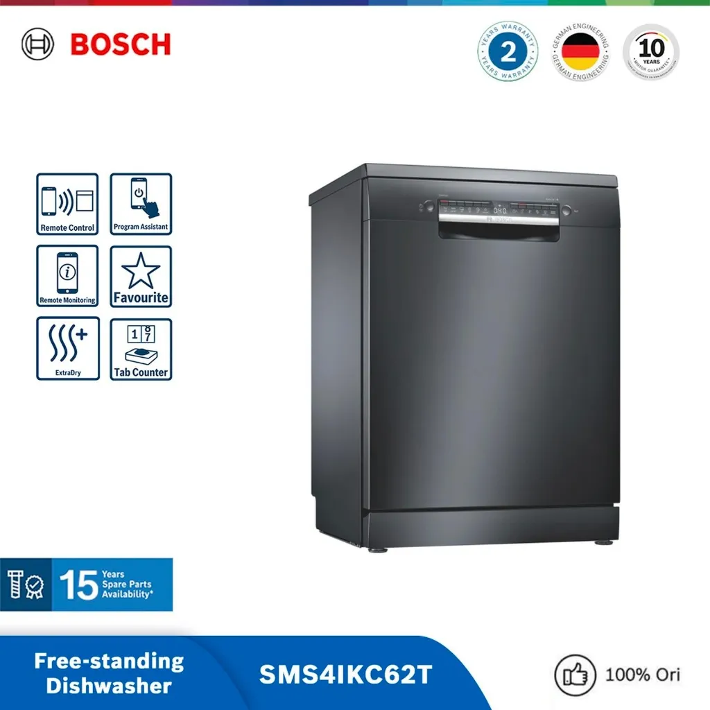 Bosch SMS4IKC62T Free Standing Dishwasher / Mesin Pencuci Piring 60cm Series 4