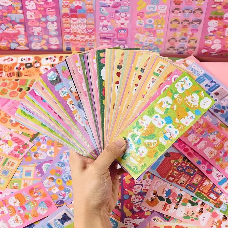 [DOTDING]500 Lembar Stiker Mengkilat Kartun DIY Hiasan Jurnal Scrapbook Borong Stiker Untuk Kanak-kanak Pelajar Alat Tulis Sekolah