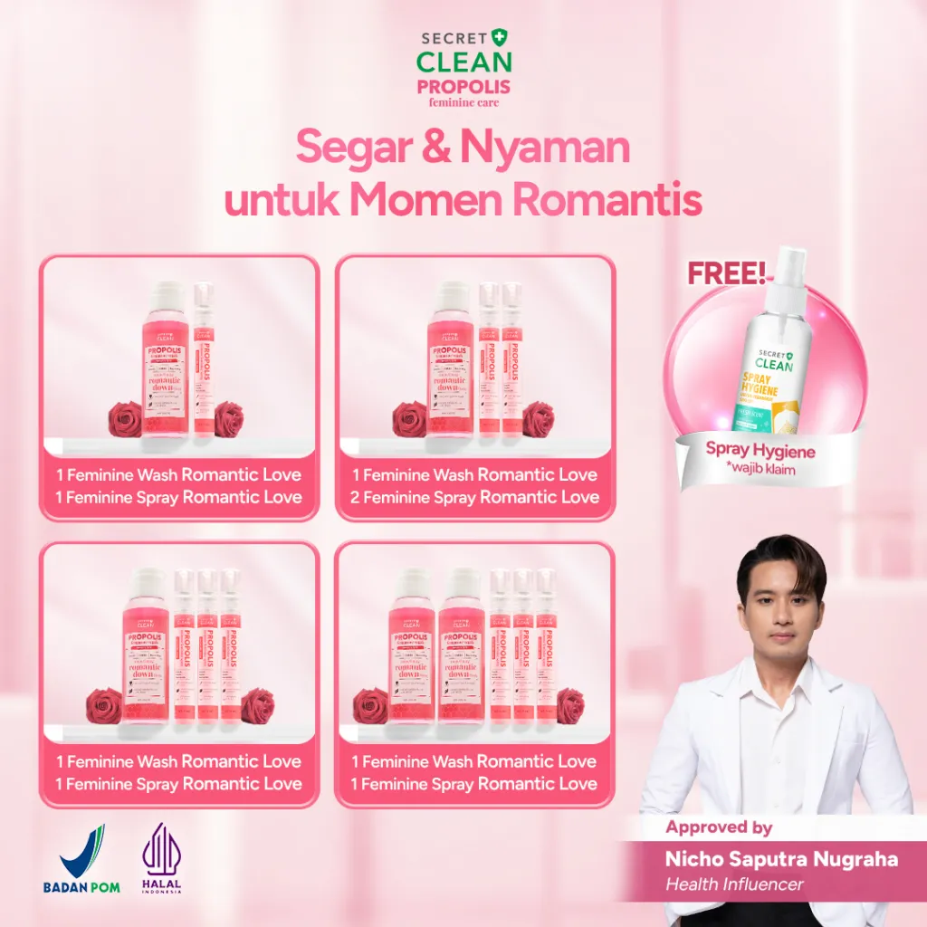 [ROMANTIC LOVE] Secret Clean Propolis Feminine Care Package 2 pcs / 3 pcs / 4 pcs / 5 pcs | Paket Feminine Wash Pembersih Kewanitaan / Sabun Miss V