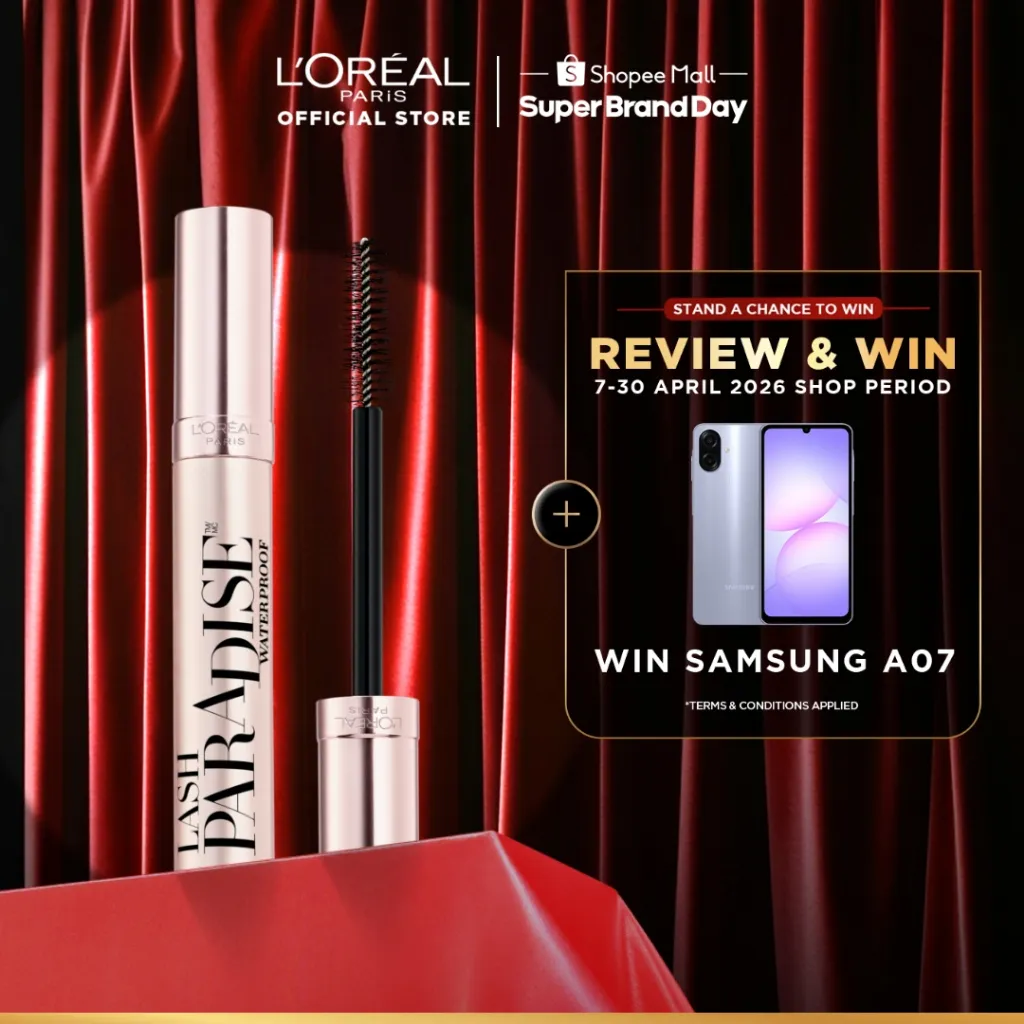 L'Oreal Paris Voluminous Lash Paradise Waterproof Mascara - Black - Maskara Bulu Mata Lentik Make Up Loreal Tahan Lama