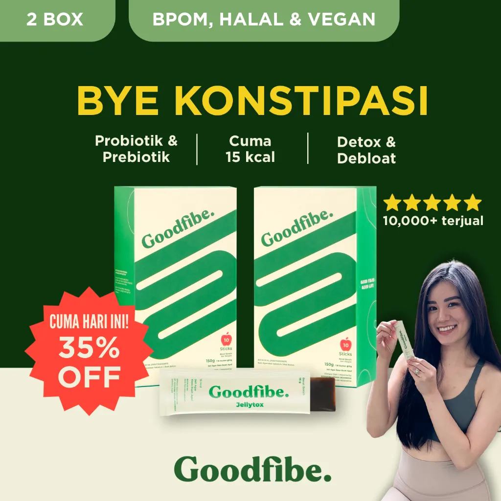 Bye Konstipasi, BAB Auto Lancar – Goodfibe Fiber Jelly (2 Box) Diet Detox Probiotik Suplemen