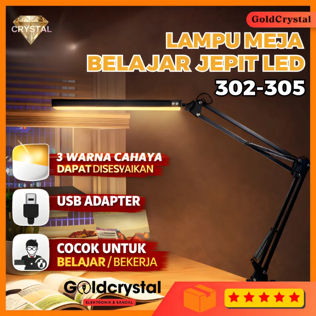 Lampu Meja Belajar LED Lampu Arsitek Eye Protection Desk Lamp All For Work 3 Cahaya