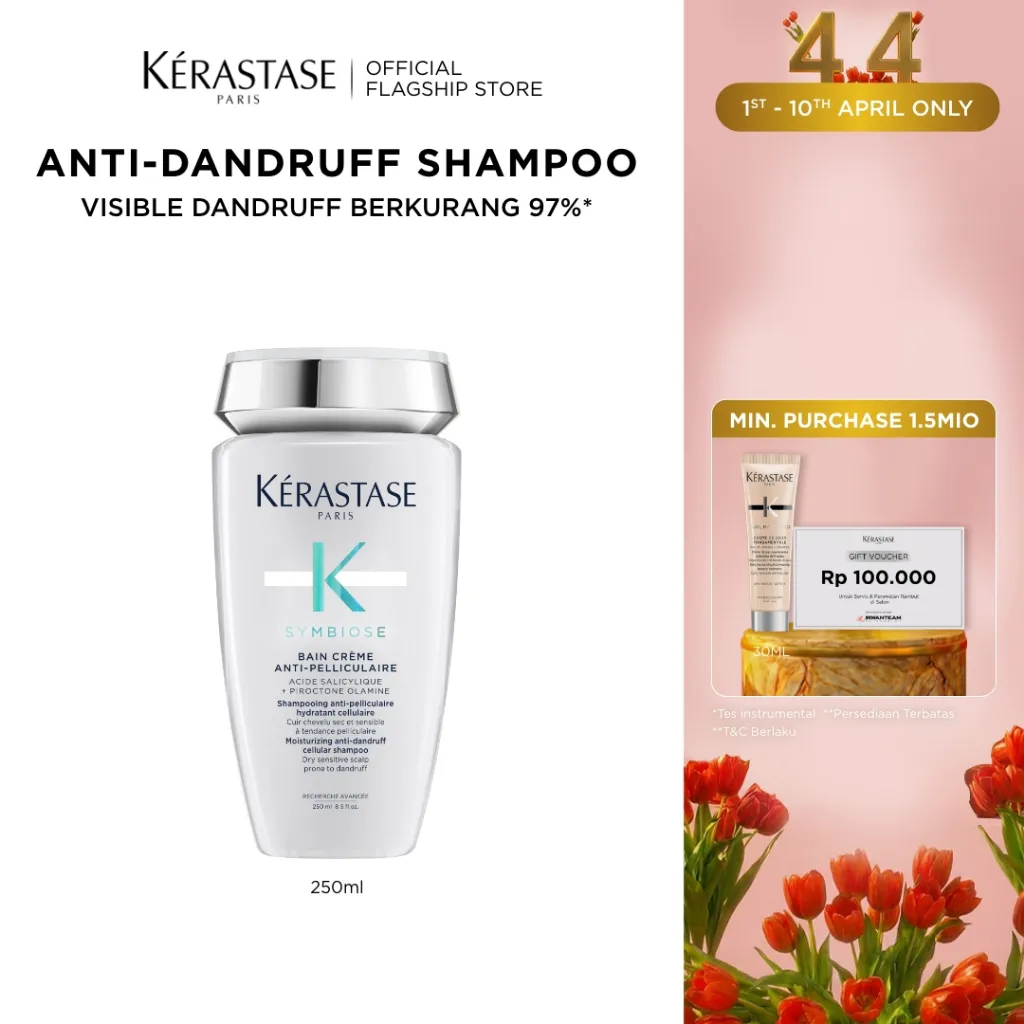 Kerastase Bain Creme Symbiose 250ml Anti Dandruff Shampoo (Dry Dandruff) - Shampoo Anti Ketombe (Kering) - Mengandung Salycilic Acid