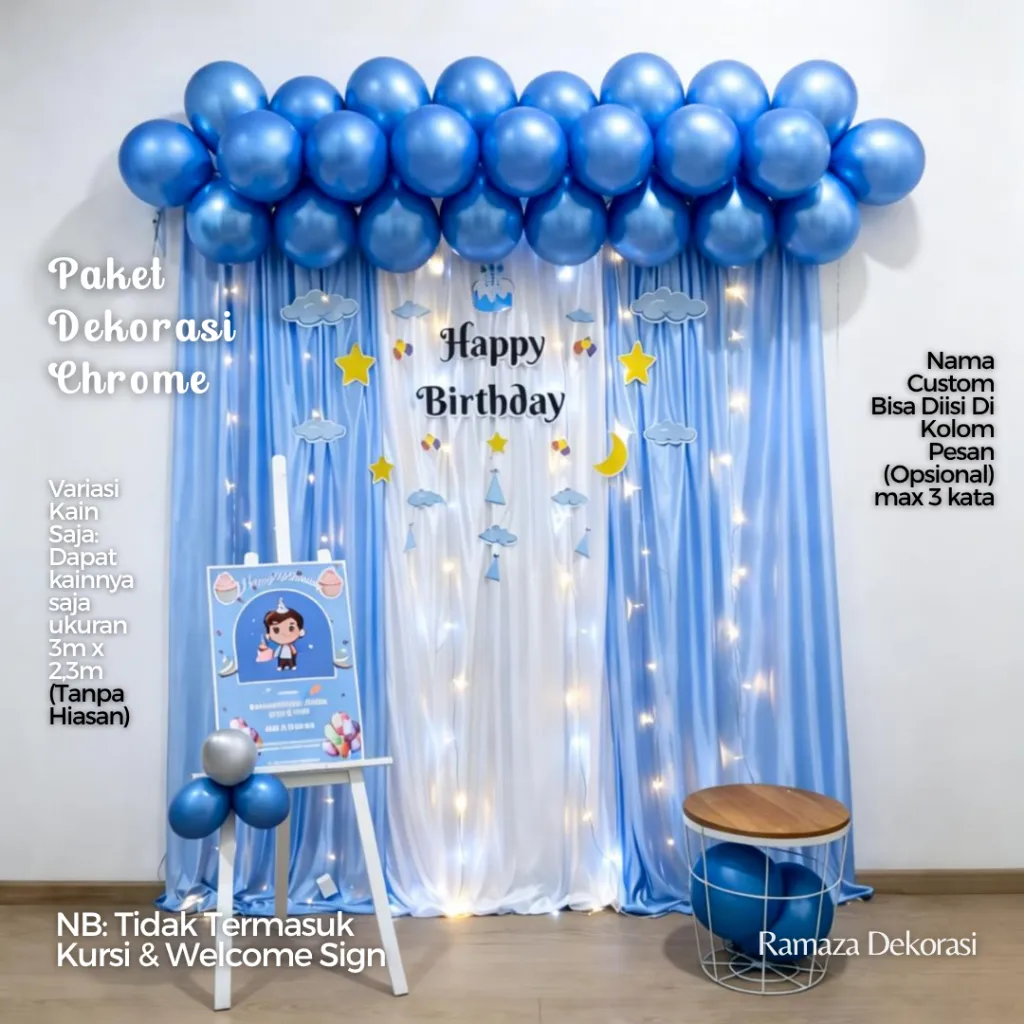 Paket Dekorasi Aqiqah BALON CHROME syukuran tasyakuran khitan ulang tahun 7 bulanan