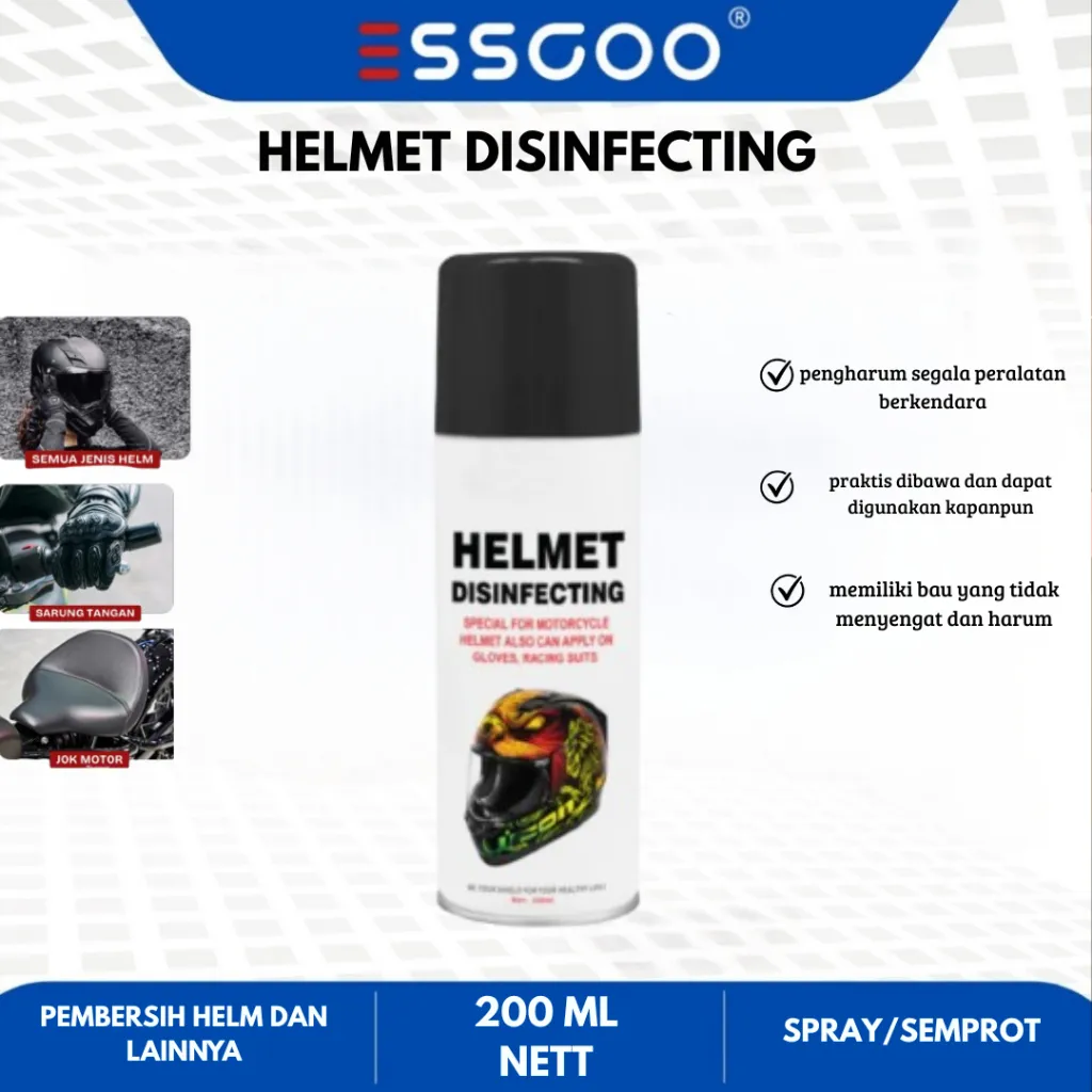 ESSGOO-200ml Pembersih Helm Foam Cleaner Desinfektan Helm Penghilang Bau Apek Helm
