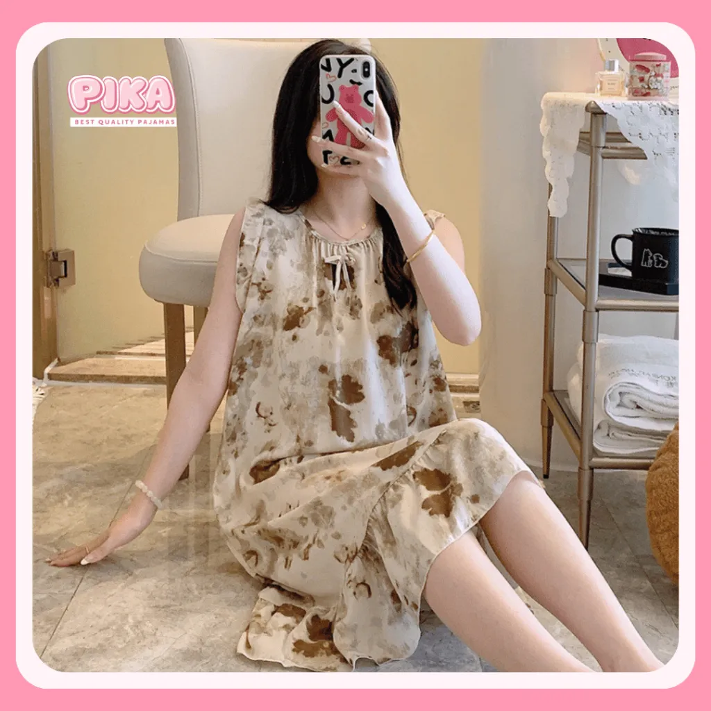 PIKA Daster Rayon Wanita Baju Tidur Perempuan Lembut Adem Model Renda/Rumbai Premium Free Size Fit to 2XL DT002