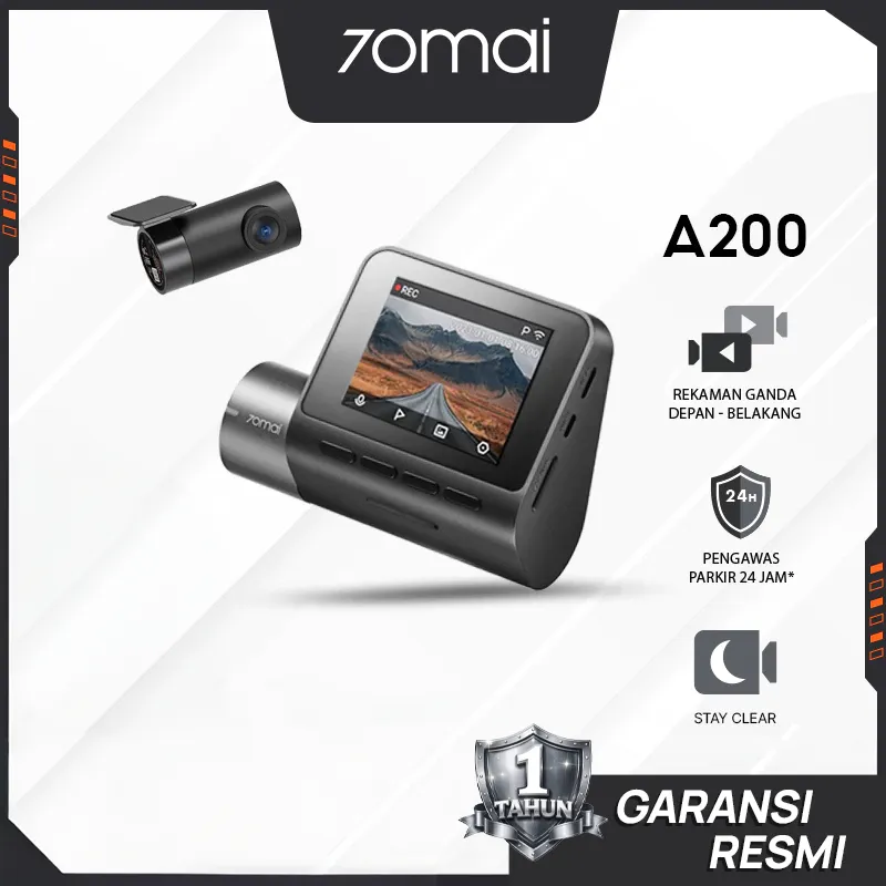 70mai Dash Cam A200 Set Dual-Channel 1080P HDR Fov 130 70mai Night Owl Vision Dashcam Mobil